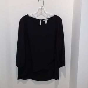 White House Black Market Black Blouse